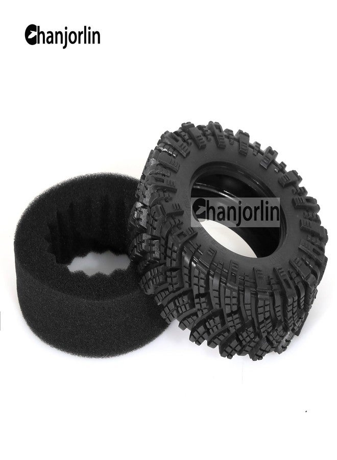 Chanjorlin 1.9 RC Tires OD 98mm 1/10 Rubber All Terrain Mud Crawler Tyres with Foam for 1:10 Rock Crawler Car Axial SCX10 SCX10 III AXI03007 D90 TF2 MST Tamiya RR10 Beadlock Wheels Hubs 4PCS - Image 4